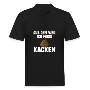 Aus Dem Weg Ich Muss Kacken Lustiger Toiletten - Männer Poloshirt - Schwarz - Vorne - Kai (181cm)