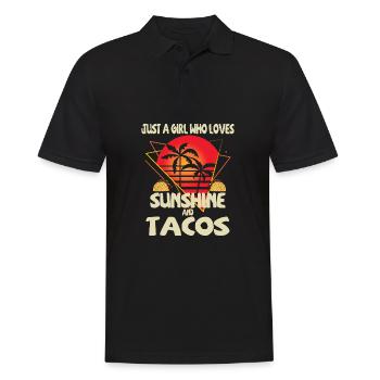 Juste une fille qui aime le soleil et les tacos - Polo Homme - noir - Devant - Kai (181cm)