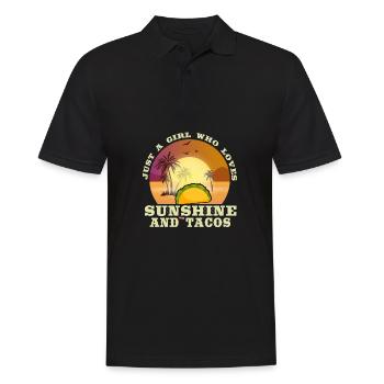 Juste une fille qui aime le soleil et les tacos - Polo Homme - noir - Devant - Kai (181cm)