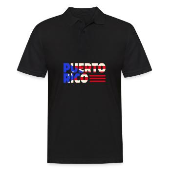 Patriotische Vintage Puerto Rico Flagge Ricaner - Männer Poloshirt - Schwarz - Vorne - Kai (181cm)