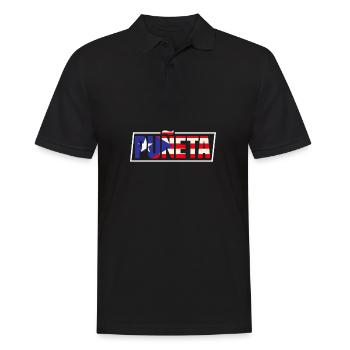 Patriotische Vintage Puerto Rico Puneta Flagge - Männer Poloshirt - Schwarz - Vorne - Kai (181cm)