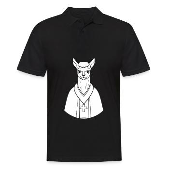Christian Christianity Lama - Men's Polo Shirt - black - Front - Kai (181cm)