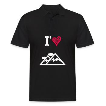 Ich liebe die Berge - Männer Poloshirt - Schwarz - Vorne - Kai (181cm)