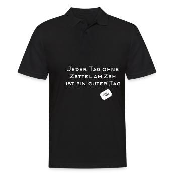 Jeder Tag ohne Zettel am Zeh ist ein guter Tag - Männer Poloshirt - Schwarz - Vorne - Kai (181cm)
