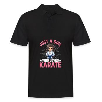 Nur ein Mädchen, das Karate liebt - Männer Poloshirt - Schwarz - Vorne - Kai (181cm)
