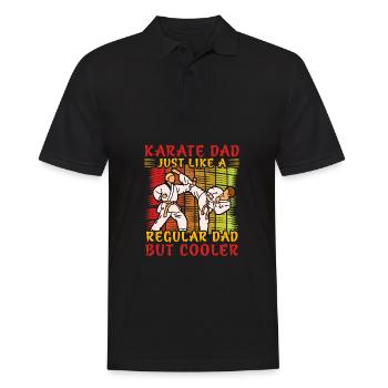 Karate Dad wie ein normaler Papa, nur cooler - Männer Poloshirt - Schwarz - Vorne - Kai (181cm)