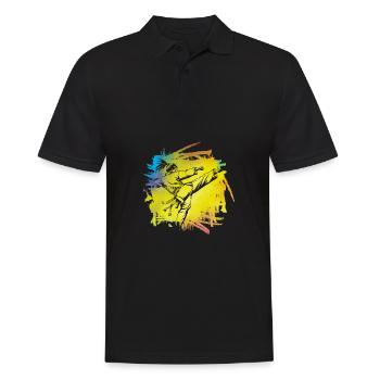 Karate - Männer Poloshirt - Schwarz - Vorne - Kai (181cm)