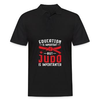 Education is important but Judo is importanter - Men's Polo Shirt - black - Front - Kai (181cm)