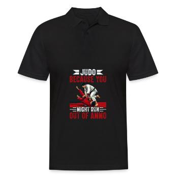 Judo, weil dir die Munition ausgehen könnte - Männer Poloshirt - Schwarz - Vorne - Kai (181cm)