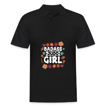 Fille de judo badass - Polo Homme - noir - Devant - Kai (181cm)