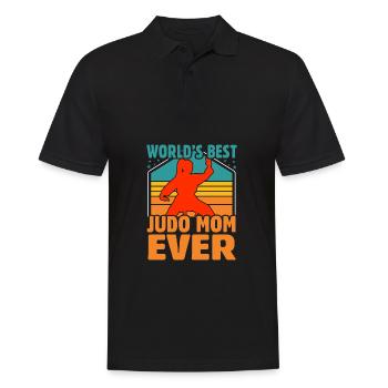Die weltbeste Judo-Mama aller Zeiten - Männer Poloshirt - Schwarz - Vorne - Kai (181cm)