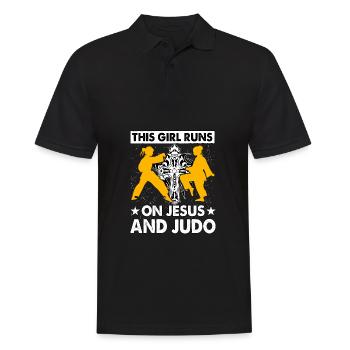 This Girl runs on Jesus and Judo - Men's Polo Shirt - black - Front - Kai (181cm)