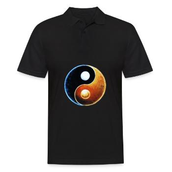 Yin Yang - Männer Poloshirt - Schwarz - Vorne - Kai (181cm)