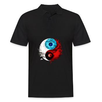 Yin Yang - Männer Poloshirt - Schwarz - Vorne - Kai (181cm)