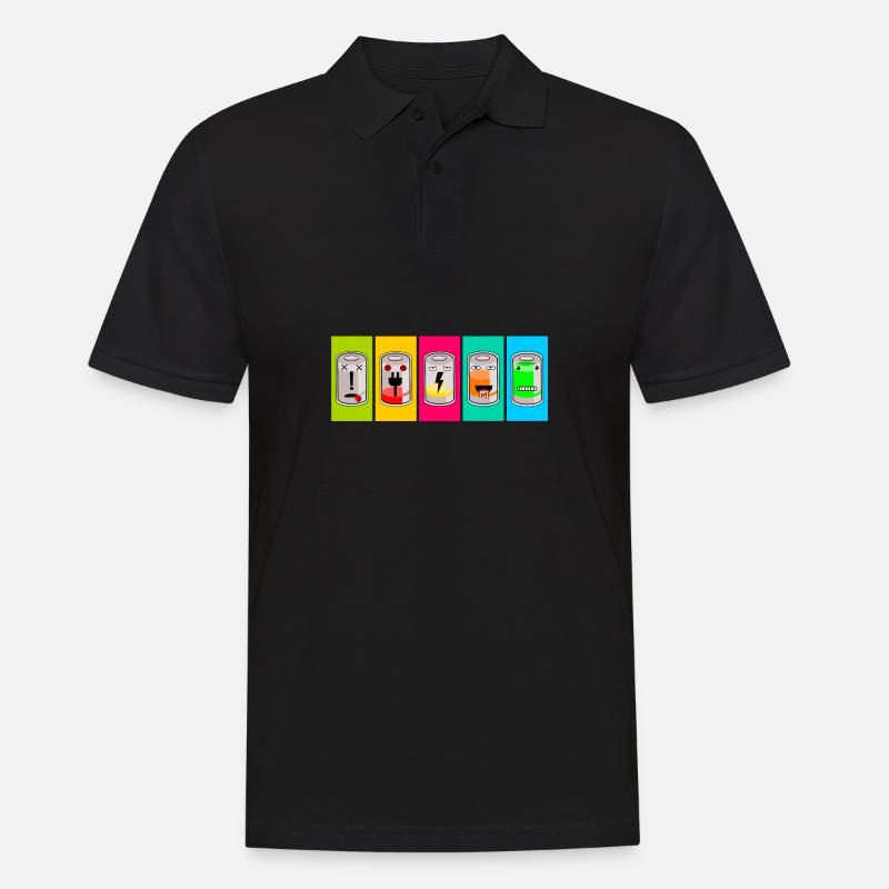 Batterien aufladen - Männer Poloshirt - Schwarz