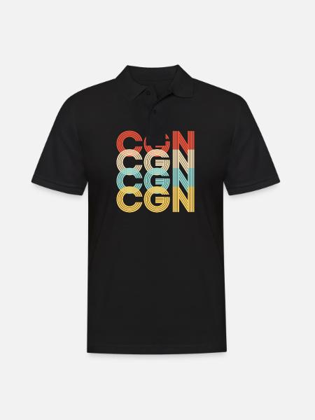Vintage Retro Köln CGN - Männer Poloshirt - Schwarz