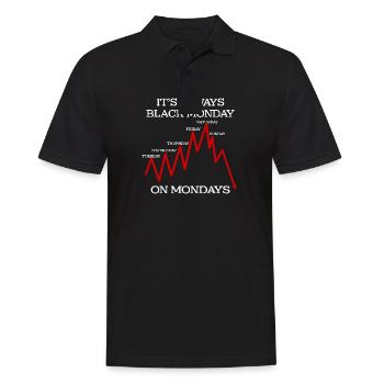 Funny Black Monday Hate Mondays Financial Humor - Men's Polo Shirt - black - Front - Kai (181cm)