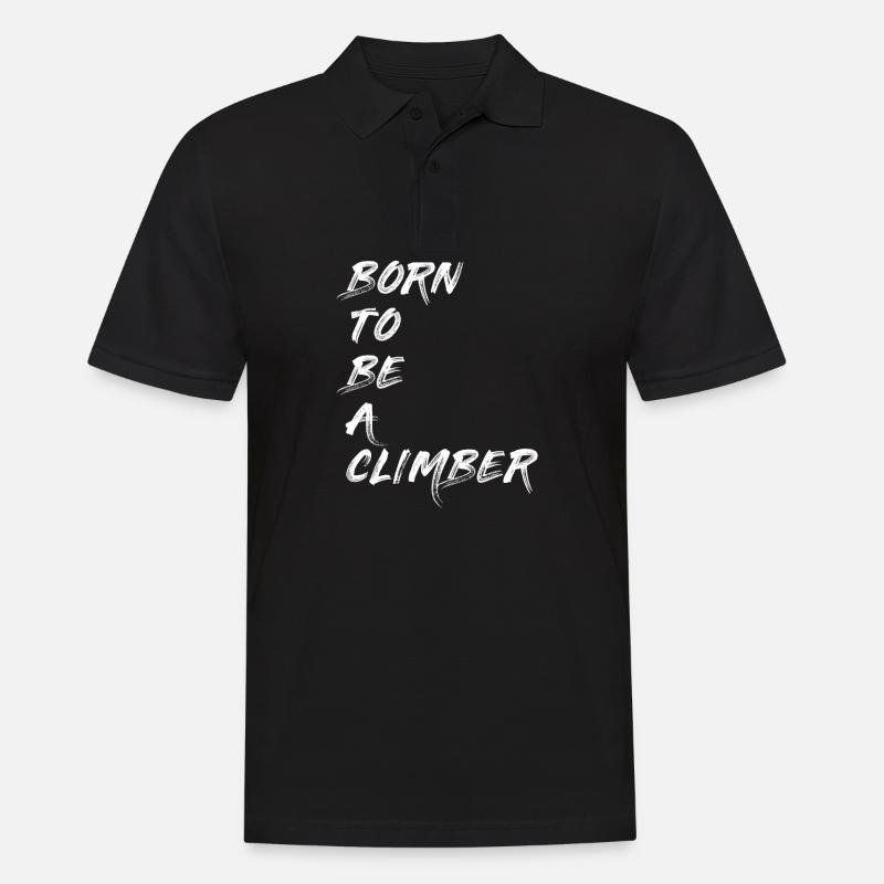 CLIMBER KLETTERER BOULDERER BERGSTEIGER GESCHENK - Männer Poloshirt - Schwarz