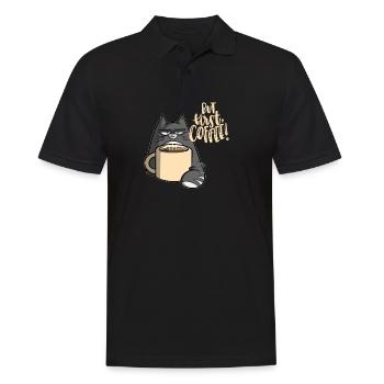Mais premier café - chat - Polo Homme - noir - Devant - Kai (181cm)