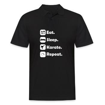 Eat. Sleep. Karate. Repeat. - Men's Polo Shirt - black - Front - Kai (181cm)