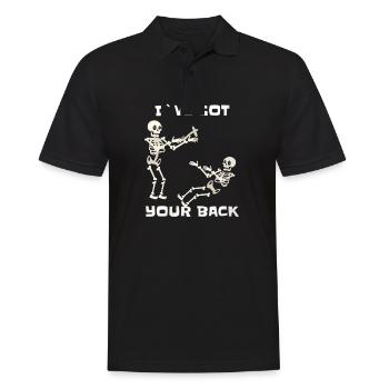 Womens I ve Got Your Back Halloween Skeleton Skull - Men's Polo Shirt - black - Front - Kai (181cm)