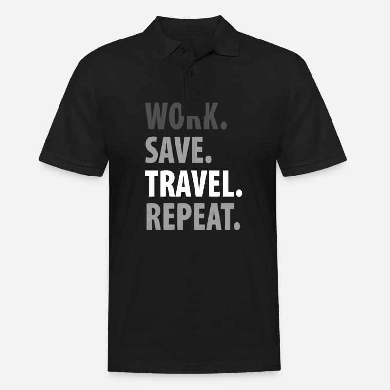 work save travel repeat - Männer Poloshirt - Schwarz