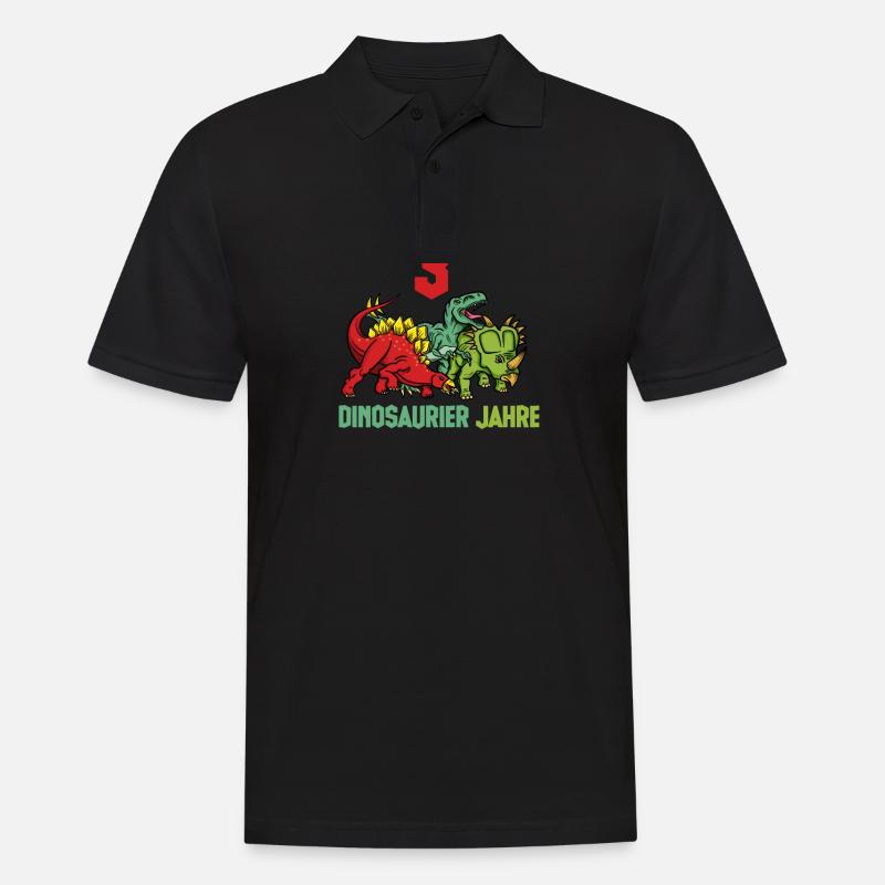 Dinosaurier 3 Jahre Junge geburtstag - Männer Poloshirt - Schwarz