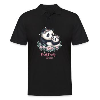 Mama est 2024 I Panda Bear Mum I First Time Mom - Men's Polo Shirt - black - Front - Kai (181cm)