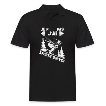 Ich kann keinen Wintersport treiben - Männer Poloshirt - Schwarz - Vorne - Kai (181cm)