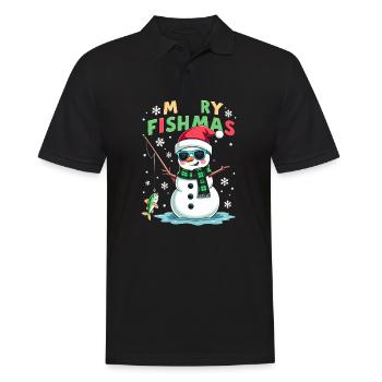 Noël du pêcheur - Merry Fishmas - Polo Homme - noir - Devant - Kai (181cm)