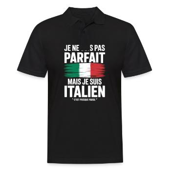I'm Not Perfect But Italian Humor Gift - Men's Polo Shirt - black - Front - Kai (181cm)