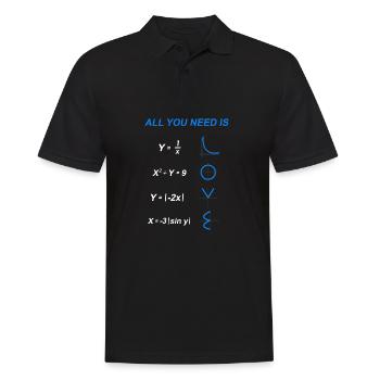 Mathe Love motif design mariage des enseignants cadeau - Polo Homme - noir - Devant - Kai (181cm)