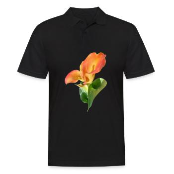 Orange Calla Blossom Magic - Men's Polo Shirt - black - Front - Kai (181cm)