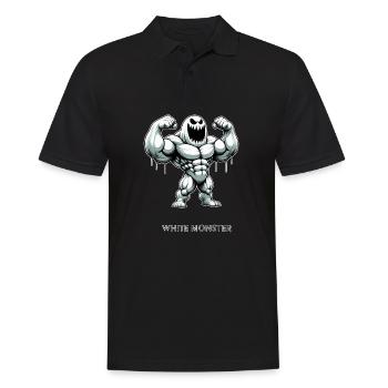 White Monster - Muskelmonster Gym Training - Männer Poloshirt - Schwarz - Vorne - Kai (181cm)