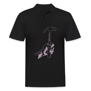 Zimmerer Hammer Silhouette Minimalist - Men's Polo Shirt - black - Front - Kai (181cm)