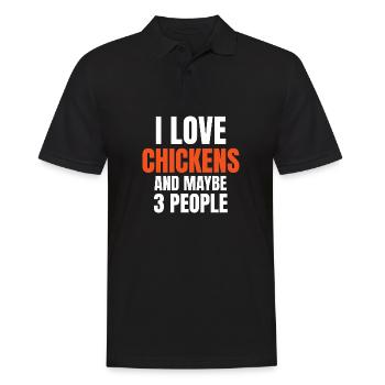 J’adore les poulets et peut-être 3 personnes drôles - Polo Homme - noir - Devant - Kai (181cm)