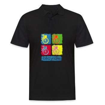 Bicycle Fahrrad Bike Shirt - Männer Poloshirt - Schwarz - Vorne - Kai (181cm)