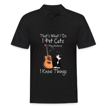 That's What I Do Katzen Liebhaber Gitarren Spruch - Männer Poloshirt - Schwarz - Vorne - Kai (181cm)