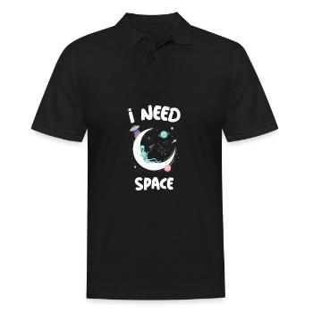 I NEED SPACE Alien auf dem Mond - Männer Poloshirt - Schwarz - Vorne - Kai (181cm)