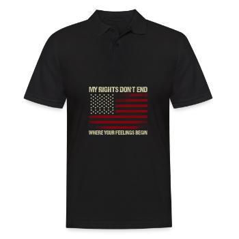 Mes droits ne s’arrêtent pas là où sont leurs sentiments - Polo Homme - noir - Devant - Kai (181cm)