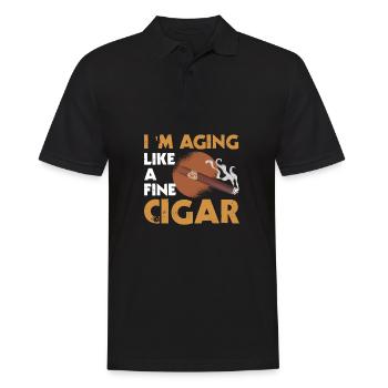 Ich Altere Wie Ein Feiner Zigarrenraucher - Männer Poloshirt - Schwarz - Vorne - Kai (181cm)