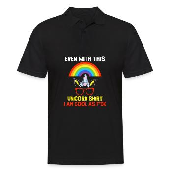 Cool Like Unicorn Rainbow Badass Friend - Men's Polo Shirt - black - Front - Kai (181cm)
