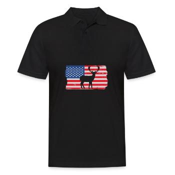 USA American Flag Patriotic Jagd Hunter - Männer Poloshirt - Schwarz - Vorne - Kai (181cm)