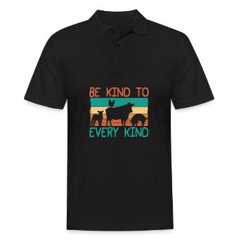 Be kind to any kind of animal lover - Men's Polo Shirt - black - Front - Kai (181cm)