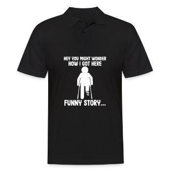 Lustige Genesung Gebrochenes Bein Gute Besserung - Männer Poloshirt - Schwarz - Vorne - Kai (181cm)
