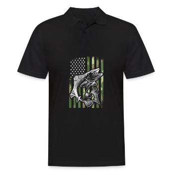 Drapeaux des États-Unis American Patriot Fisher Pêcheur - Polo Homme - noir - Devant - Kai (181cm)