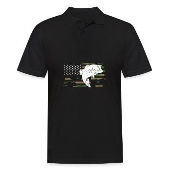 Drapeaux des États-Unis American Patriot Fisher Pêcheur - Polo Homme - noir - Devant - Kai (181cm)