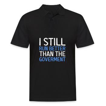 I still run better than the funny one - Men's Polo Shirt - black - Front - Kai (181cm)