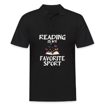 Lesen Ist Mein Lieblings -Sportbuchliebhaber - Männer Poloshirt - Schwarz - Vorne - Kai (181cm)
