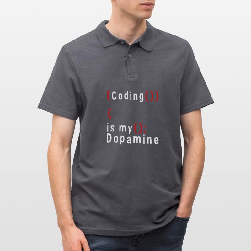 Funny Coding Is My Dopamine Coder Men's Polo Shirt